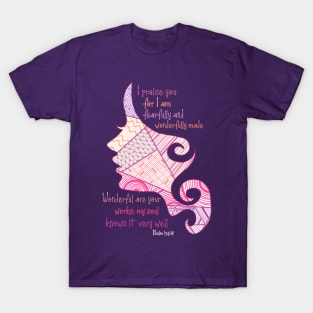 Purple Bohemian Art. Fearfully and Wonderfully made T-Shirt